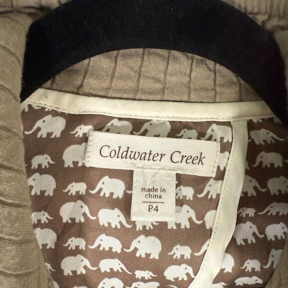 Coldwater Creek Blazer Women's 4 Petite Green Collared Button Up Long Sleeve - Picture 2 of 10